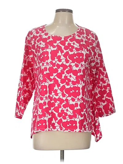 Pre-owned Orvis 3/4 Sleeve Blouse In Pink