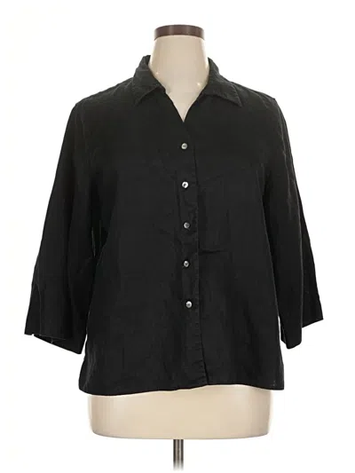 Pre-owned Orvis 3/4 Sleeve Button Down Shirt In Black