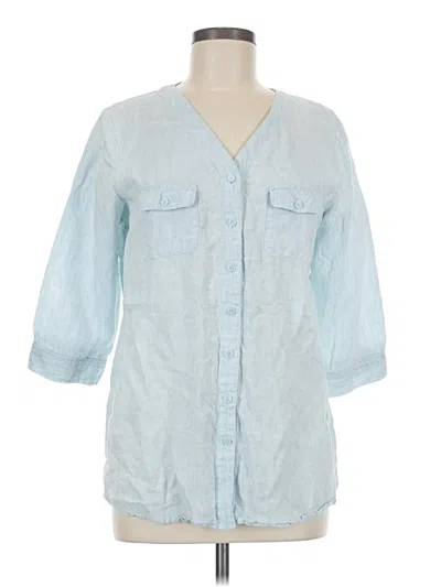 Pre-owned Orvis 3/4 Sleeve Button Down Shirt In Blue
