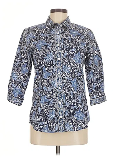 Pre-owned Orvis 3/4 Sleeve Button Down Shirt In Blue