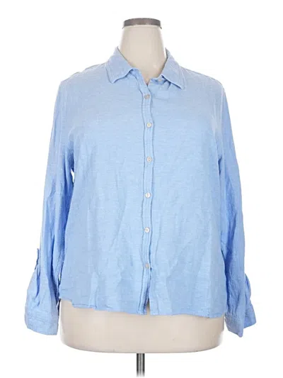 Pre-owned Orvis 3/4 Sleeve Button Down Shirt In Blue