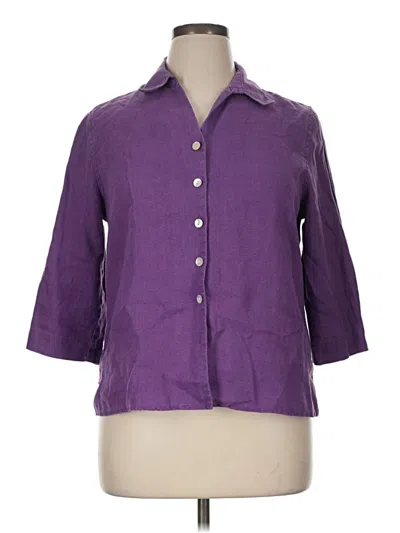 Pre-owned Orvis 3/4 Sleeve Button Down Shirt In Purple