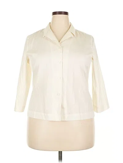 Pre-owned Orvis 3/4 Sleeve Button Down Shirt In White
