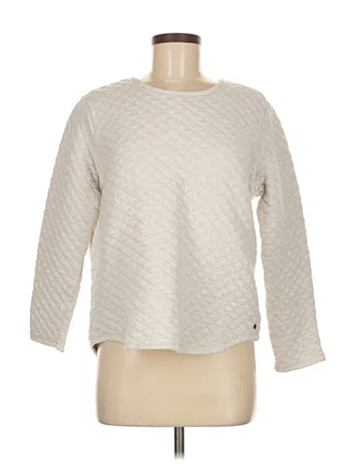 Pre-owned Orvis 3/4 Sleeve Top Ivory Crew Neck Tops In White