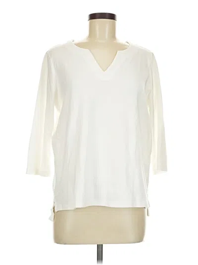 Pre-owned Orvis 3/4 Sleeve Top Ivory V-neck Tops