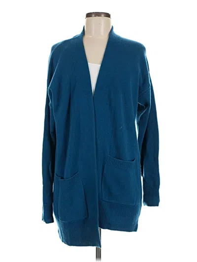 Pre-owned Orvis Cashmere Cardigan Sweater In Blue