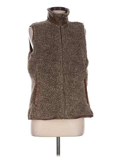 Pre-owned Orvis Faux Fur Vest In Brown