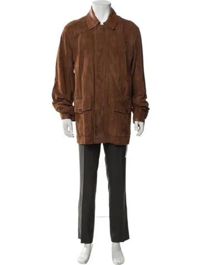 Pre-owned Orvis Leather Jacket In Brown