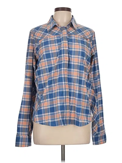 Pre-owned Orvis Long Sleeve Blouse In Blue