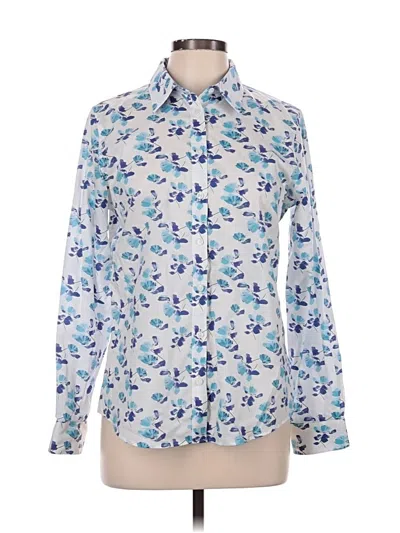 Pre-owned Orvis Long Sleeve Blouse In Blue