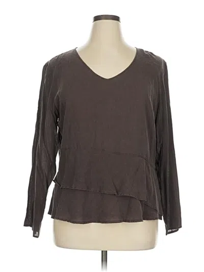 Pre-owned Orvis Long Sleeve Blouse In Brown