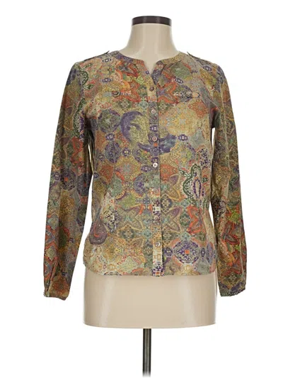 Pre-owned Orvis Long Sleeve Blouse In Gold