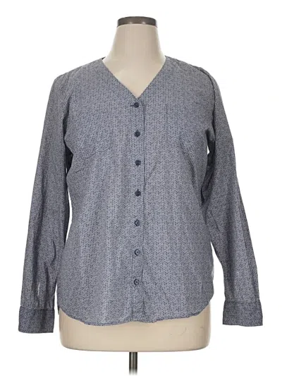 Pre-owned Orvis Long Sleeve Blouse In Gray