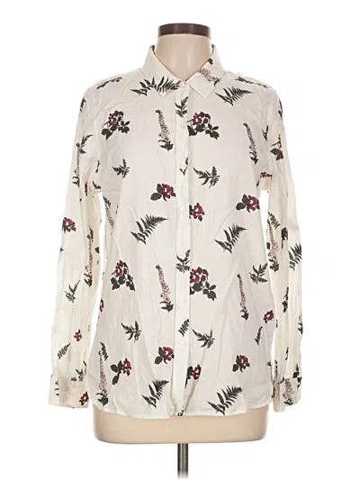 Pre-owned Orvis Long Sleeve Blouse In Ivory