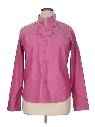 Pre-owned Orvis Long Sleeve Blouse In Pink