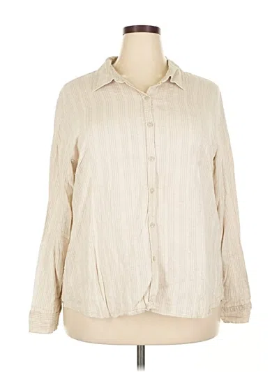 Pre-owned Orvis Long Sleeve Blouse In White