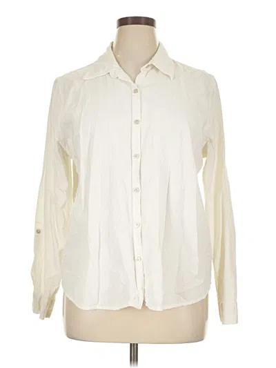 Pre-owned Orvis Long Sleeve Blouse In White