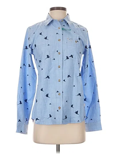 Pre-owned Orvis Long Sleeve Button Down Shirt In Blue