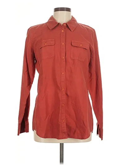 Pre-owned Orvis Long Sleeve Button Down Shirt In Burgundy