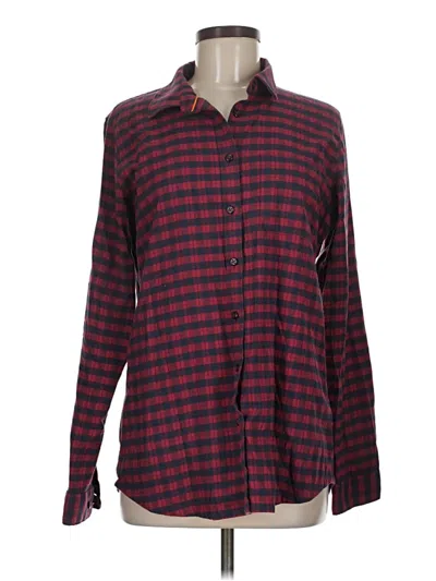 Pre-owned Orvis Long Sleeve Button Down Shirt In Burgundy