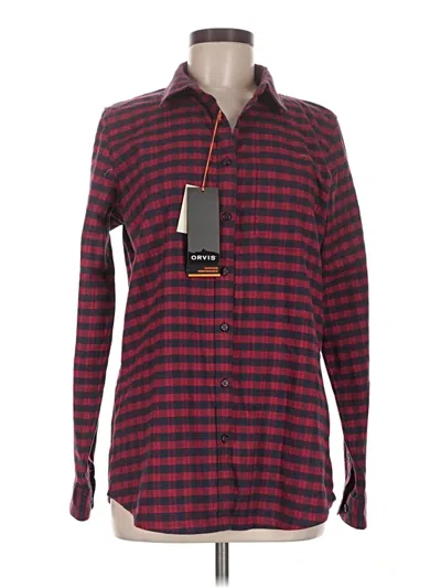 Pre-owned Orvis Long Sleeve Button Down Shirt In Red