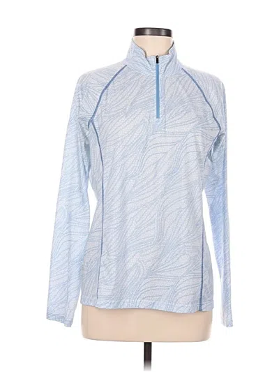 Pre-owned Orvis Long Sleeve Top Blue Mock Neckline Tops