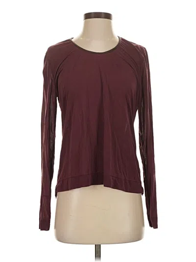 Pre-owned Orvis Long Sleeve Top Burgundy Crew Neck Tops
