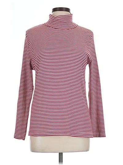Pre-owned Orvis Long Sleeve Top Burgundy Turtleneck Tops