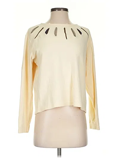 Pre-owned Orvis Long Sleeve Top Ivory Keyhole Neckline Tops In White