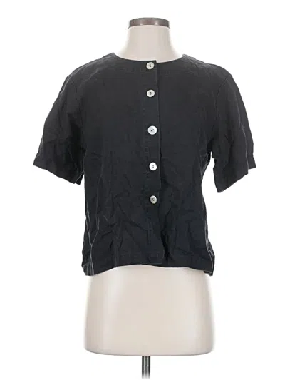 Pre-owned Orvis Short Sleeve Blouse In Black