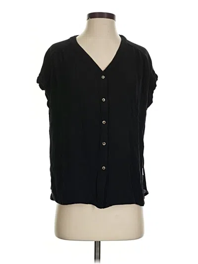 Pre-owned Orvis Short Sleeve Blouse In Black
