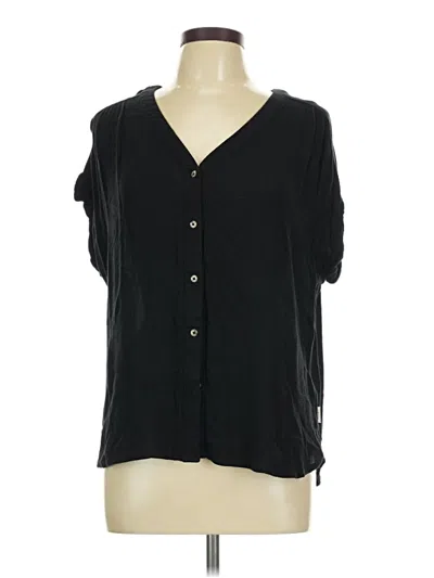 Pre-owned Orvis Short Sleeve Blouse In Black