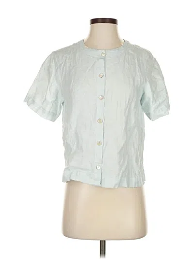 Pre-owned Orvis Short Sleeve Blouse In Blue
