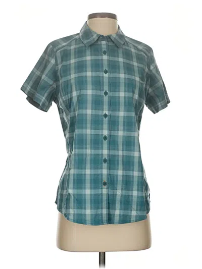 Pre-owned Orvis Short Sleeve Blouse In Blue