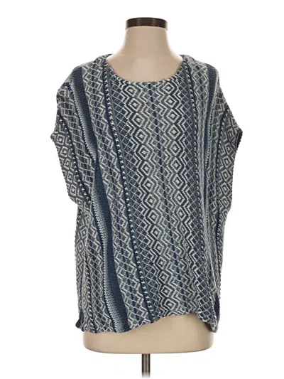 Pre-owned Orvis Short Sleeve Blouse In Blue