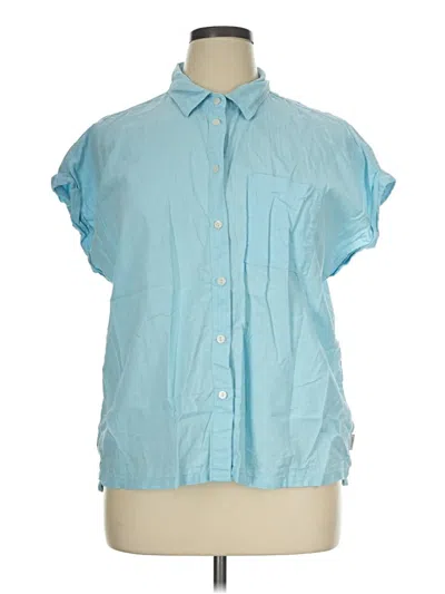 Pre-owned Orvis Short Sleeve Blouse In Blue