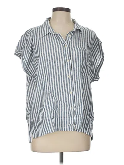 Pre-owned Orvis Short Sleeve Blouse In Blue