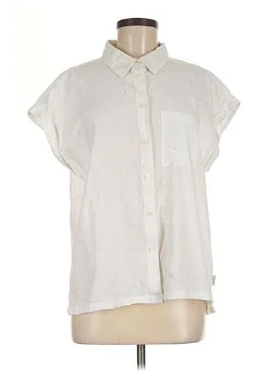 Pre-owned Orvis Short Sleeve Blouse In Ivory