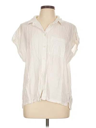 Pre-owned Orvis Short Sleeve Blouse In Ivory