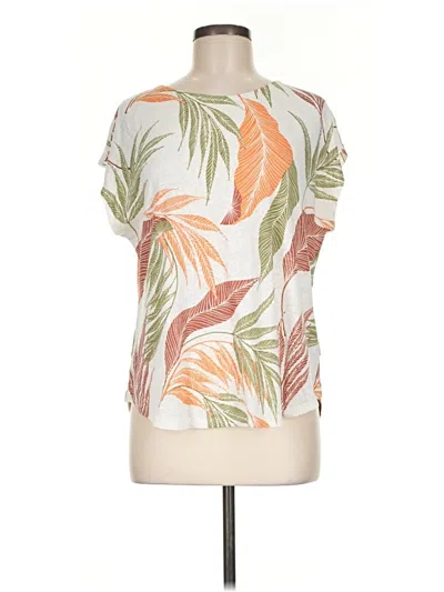 Pre-owned Orvis Short Sleeve Blouse In Ivory