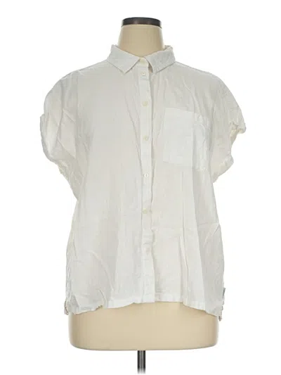 Pre-owned Orvis Short Sleeve Blouse In Ivory