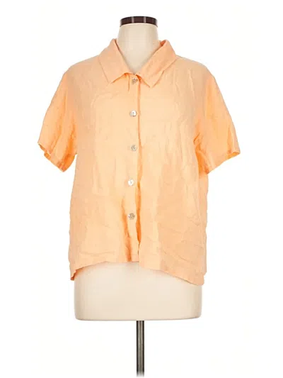 Pre-owned Orvis Short Sleeve Blouse In Orange
