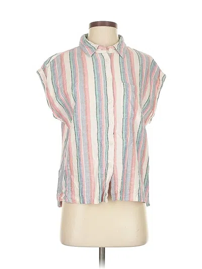Pre-owned Orvis Short Sleeve Blouse In Pink