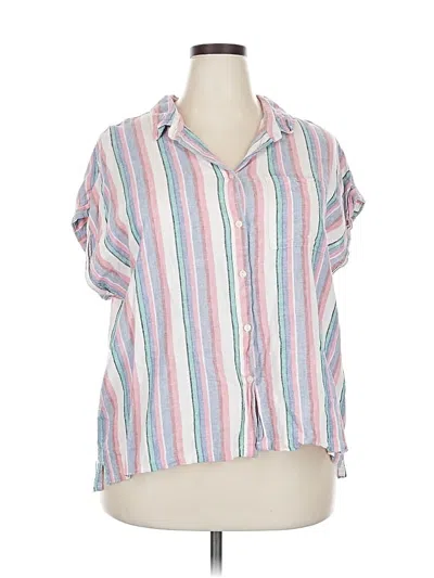 Pre-owned Orvis Short Sleeve Blouse In Pink