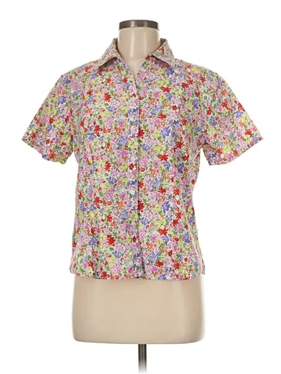 Pre-owned Orvis Short Sleeve Blouse In Pink