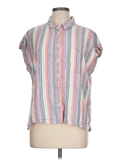 Pre-owned Orvis Short Sleeve Blouse In Pink