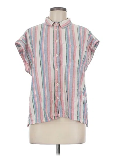 Pre-owned Orvis Short Sleeve Blouse In Pink
