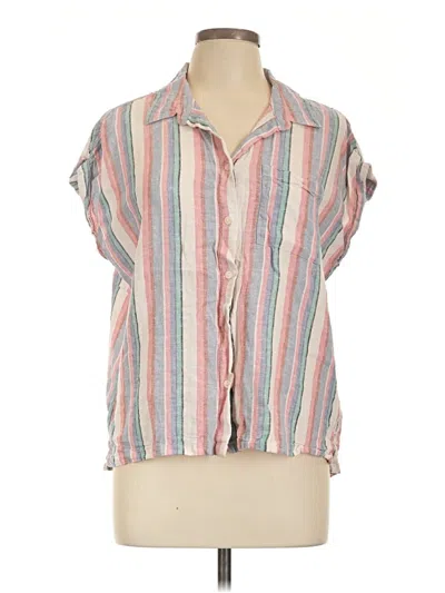 Pre-owned Orvis Short Sleeve Blouse In Pink