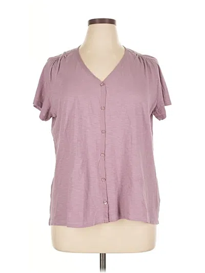 Pre-owned Orvis Short Sleeve Blouse In Purple