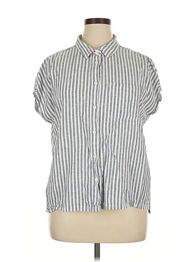 Pre-owned Orvis Short Sleeve Blouse In Silver